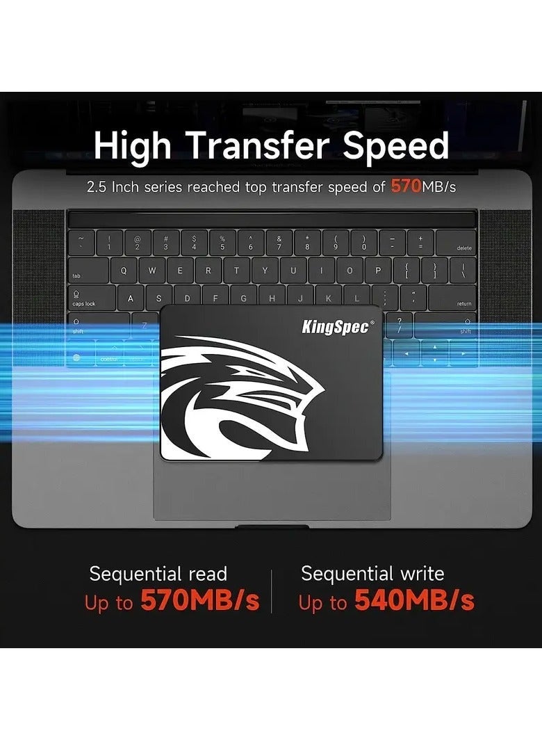 كينجس بيك محرك أقراص الحالة الصلبة P3 SATA مقاس 2.5 بوصة ||| سعة 256 جيجابايت SSD لأجهزة الكمبيوتر المكتبية والمحمولة وPS5 Xbox، مقاوم للصدمات والاهتزازات، بتقنية NAND ثلاثية الأبعاد - Image 4